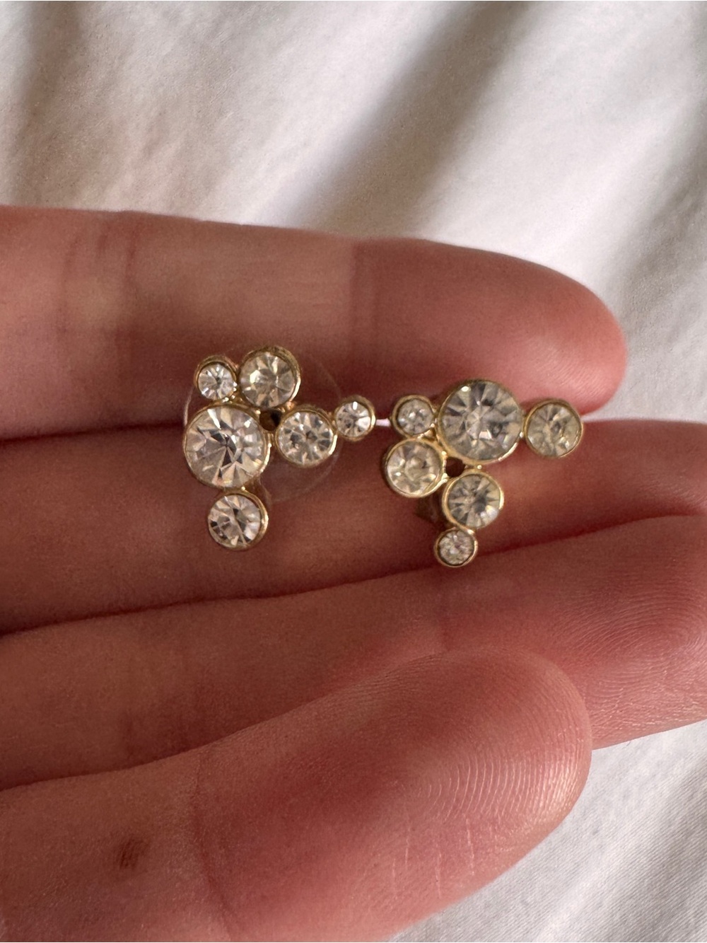 J. Crew Gold Crystal Cluster Studs - Clear
